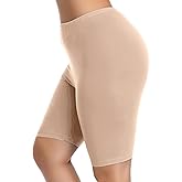 VOGUEMAX Women's Plus Size Short Leggings Stretchy Slip Shorts Mid Thigh Lightweight Pants