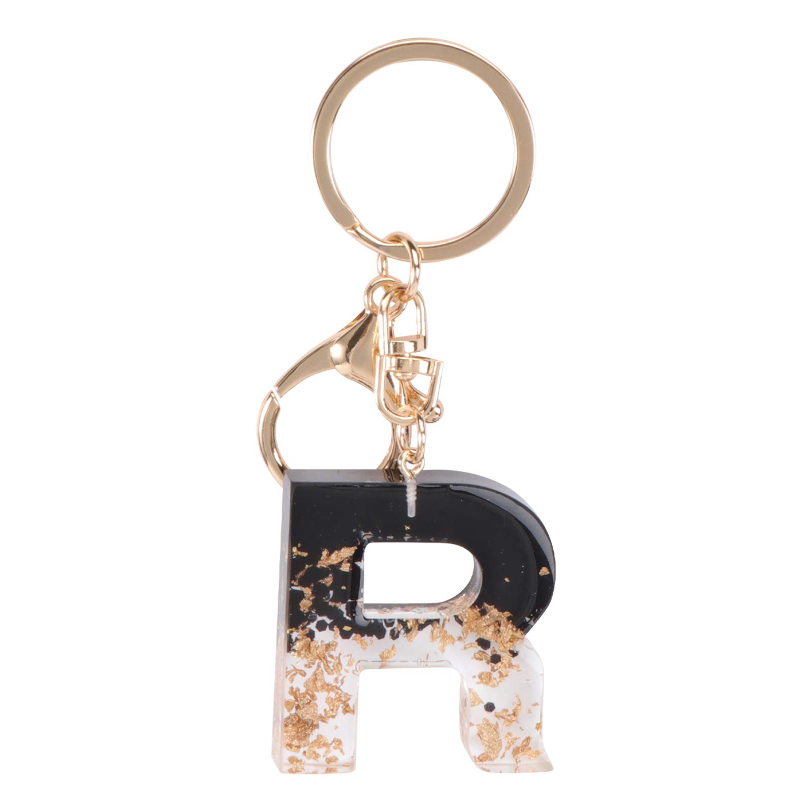 STOBOK 1 Pc Keychain Pendant English Alphabet Design Tassel Large Alphabet Letter Keyring Charm Key Chain for Women (Black R)