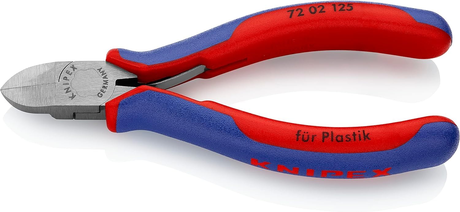 KNIPEX Diagonal Cutters for Plastics with Multi-Component Handles 125 mm, 72 02 125