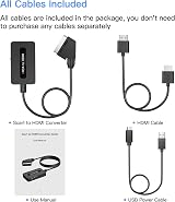 Kirolle Scart to HDMI Cable Converter Scart In HDMI Out Adaptor view 2