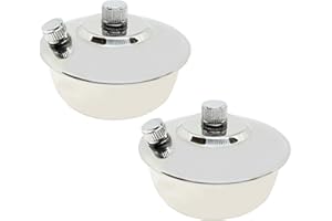 MuskalMed 2 Pcs Dental Alcohol Lamp Stainless Steel Alcohol Burner Lamp Dental Lab Equipment Heating Come with Metal Cap DS-1632