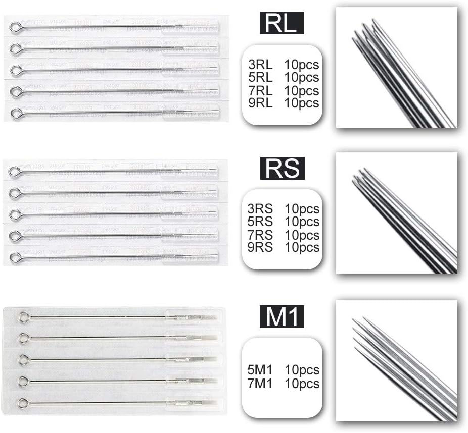 ATOMUS 100pcs Disposable Mixed Tattoo Needles 100pcs Assorted Sterilized Tattoo Needles Tips 10pcs of each-3rl 5rl 7rl 9rl 3rs 5rs 7rs 9rs 5m1 7m1 3RT 5RT 7RT 9RT 3DT 5DT 7DT 9DT 5FT 7FT - Image 3