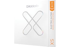 D'Addario Electric Guitar Strings, XS Nickel Coated, XSE1046, Regular Light Gauge 10-46, 6-String Set, Pack of 1