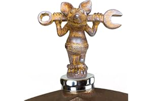 Rod The Rat Mechanic Hot Rod Hood Ornament, Chrome Car Front Cover Decoration, Unique Rat Mechanical Styling Accessory (Coppe