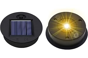 ANGMLN Solar Lights Replacement Top 2 Pack - 2.76 Inches Outdoor Replacement Solar Light Parts, LED Solar Lantern Light Lids, Waterproof Solar Lights Replacement Top Kit for Outdoor DIY Hanging Lanterns