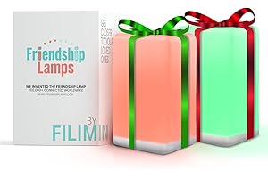 Friendship Lamp FriendLi by Filimin - Subscription Required Wi-Fi LED Light for Long Distance Touch Lamp, Present for Best Friend, Relationship, Family, Unique Gifts, Easy App Setup - Set of 2