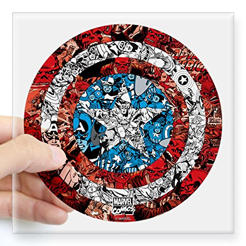 CafePress Captain America Shield Coll Square Sticker 3 x 3 - 5x5 Clear
