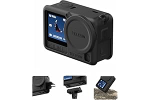 TELESIN Silicone Protective Case for DJI Osmo Action 6 with Lens Cap & Lanyard, Anti-Scratch Washable Cover Anti-Slip Dustpro