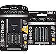 Panasonic K-KJ75KHC4BA Advanced Battery Charger, Black & BK-4HCCA8BA eneloop pro AAA High Capacity Ni-MH Pre-Charged Rechargeable Batteries, 8-Battery Pack