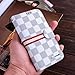RAYTOP Luxury Brand Designer White Checks Leather Cases Covers Wallet for Samsung Galaxy S5 S 5 Women Girls Men Plaid Classy Style Cheap