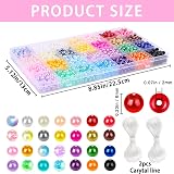 DTYDECLE 28 Colors Pearl Beads Kit 1680pcs 6mm Glass Faux Pearls with Elastic view 2
