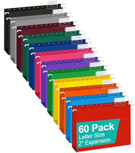 HERKKA Extra Capacity Legal Size Hanging File Folders – 30 Pack, 3" Expansion, Reinforced For Bulky Files