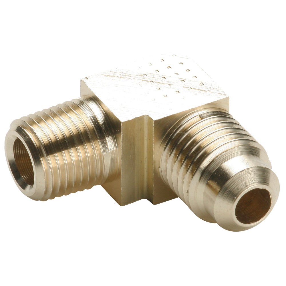 Parker 249F32 45 Degree Fitting, Flare to Pipe, Brass, Flare and Male