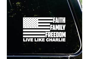COLISPAR Faith Family Freedom Live Like Charlie Kirk True American Hero Car Bumper Stickers Decals, RIP Charlie Kirk, Silenced But Not Forgotten Fly High in Loving Memory Charlie Truck Sticker 6 inch