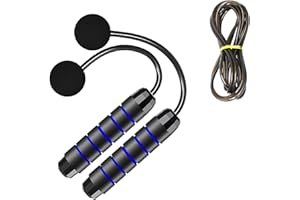 LEKEONE Ropeless Jump Rope,Switchable Dual Mode Ropeless and Corded Jump Rope With Memory Foam Handle Adjustable Skipping Jum