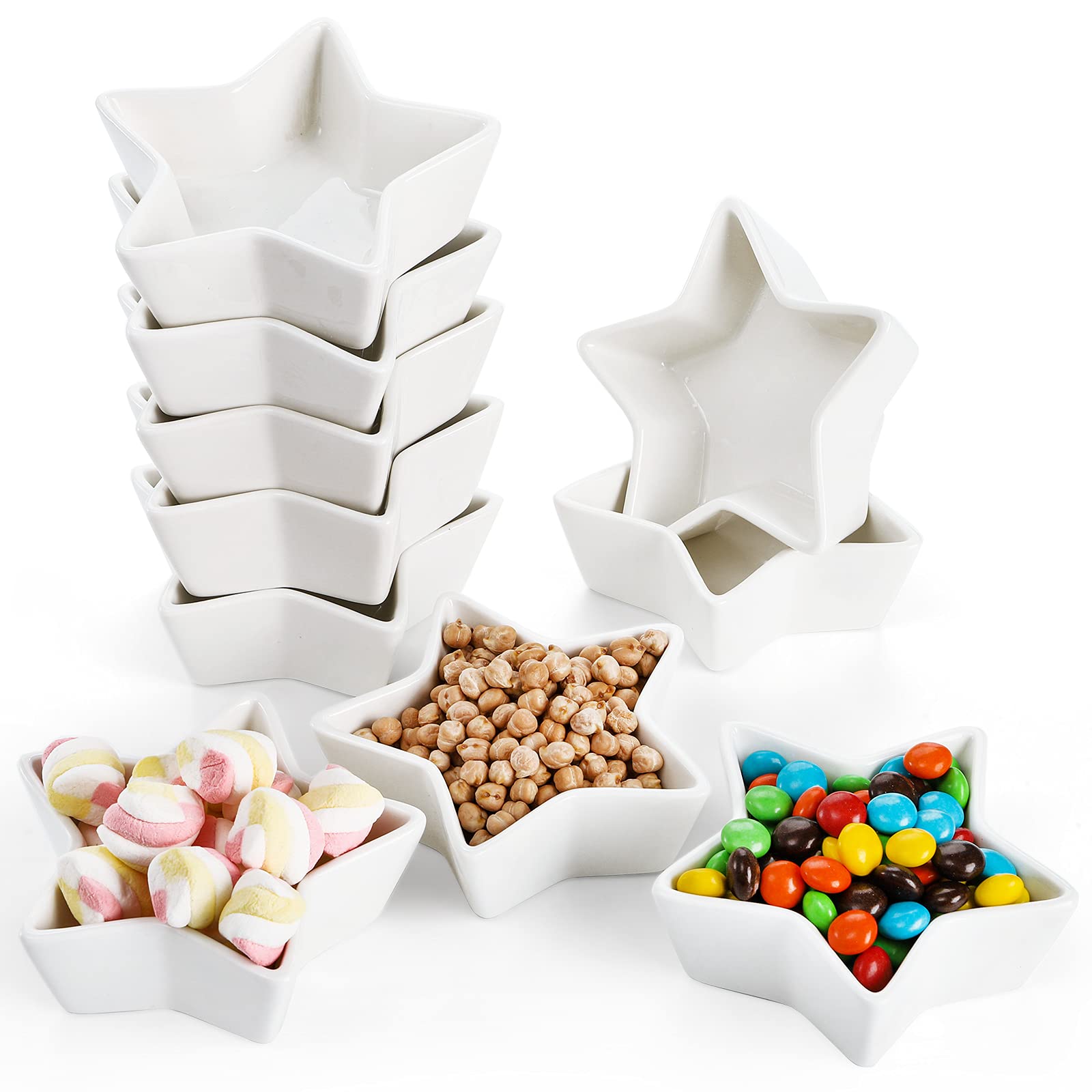 Photo 1 of ***SEE CLERK COMMEMTS*** ZEAYEA Set of 10 Dipping Sauce Dishes, 3 oz Soy Sauce Pinch Bowls for Christmas, 4 inch Ceramic Appetizer Side Dishes for Sushi Soy Sauce, BBQ-Chip and Serving Bowl Set