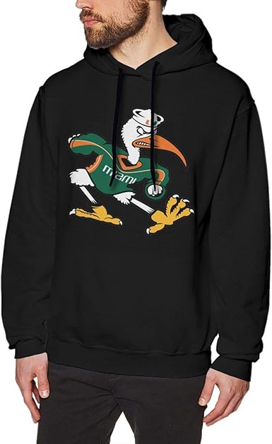 DraSports University of Miami Baseball Hu-Rrica-Ne Mens Hoodie Sweatshirt Fashion Leisure Cotton 