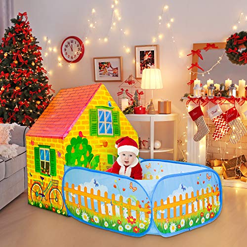 SkyNature Kids Play Tent,Indoor/Outdoor Garden Playhouse with Pop Up Ball Pit for Baby,Toddlers,Boys and Girls,Easy to Set Up Toy Games Tents