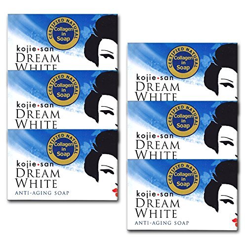 Kojie San 6 Pack Kojic Dream Soap For Whitening Lightening Anti-Aging Anti Wrinkle 65 gram Kojie San 6 Pack Kojic Dream Soap For Whitening Lightening Anti-Aging Anti Wrinkle 65 gram