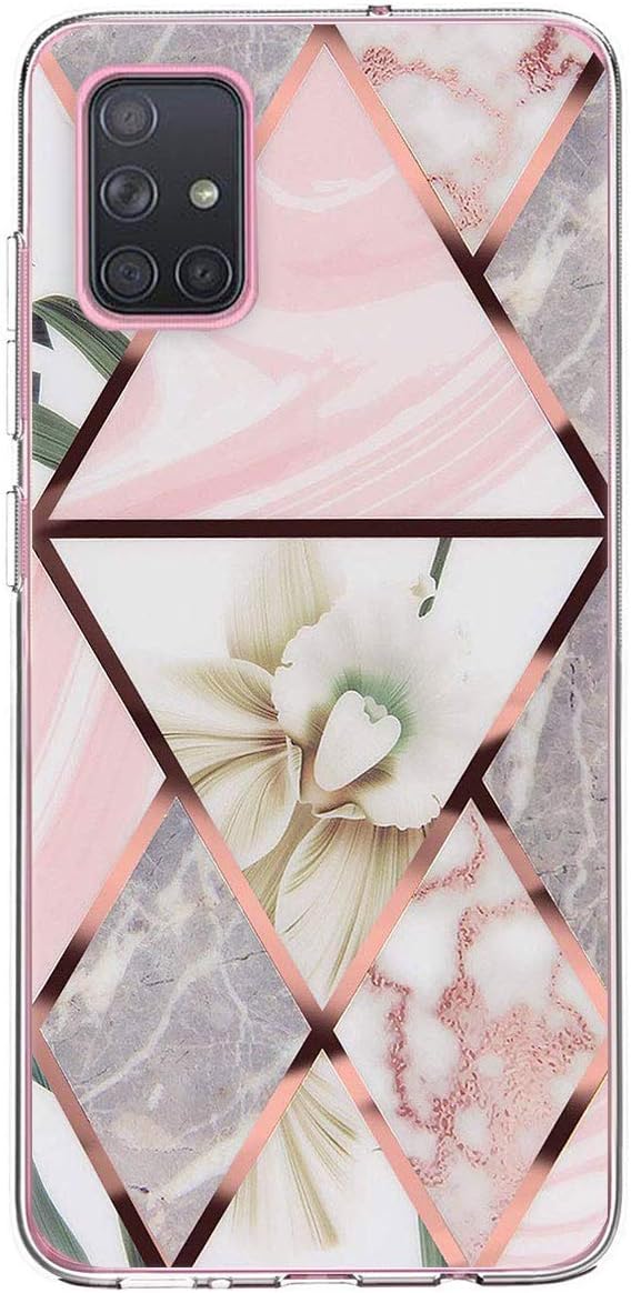 Meweri Compatible with Samsung Galaxy A51 Case Cover Silicone Transparent Clear Slim Soft TPU Marble Design Protective Cover for Samsung Galaxy A51