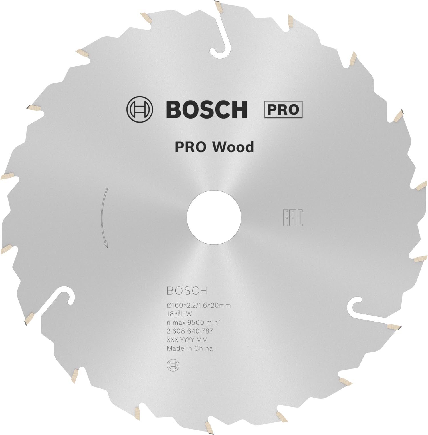 Bosch 1x PRO Wood Circular Saw Blade for Corded Hand-Held Circular Saws (for Softwood, Hardwood, Ø mm, Professional Accessory Hand-Held Circular Saw)