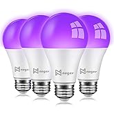 LED Black Lights Bulb, 9W A19 Led Bulb (75Watt Equivalent), UVA Level 380-400nm, E26 Medium Base 120V, Glow in The Dark for B
