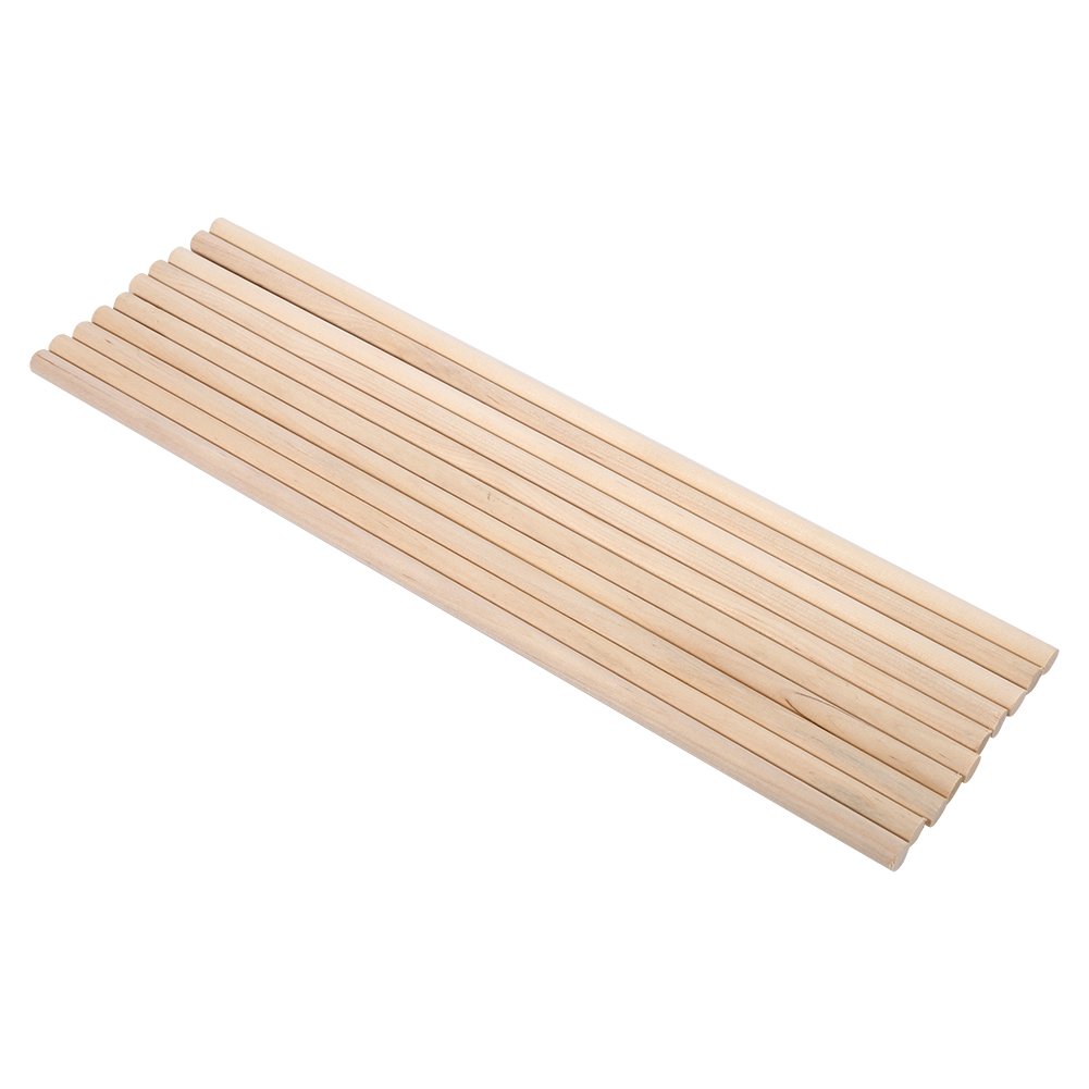 10 x Wooden Sticks Long Wooden Studs Natural Wooden Sticks Wooden Sticks for DIY Arts Crafts (8 mm x 30 cm)