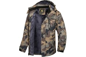 Keevoom Mens Winter Jackets Ski Snow Coats Warm Waterproof Hooded Raincoats Snowboarding Windproof Lined Windbreaker