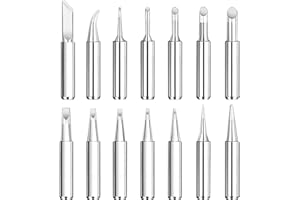 Nextpal 14 Pcs 900M-T Soldering Iron Tips, Universal Replacement Solder Tips Compatible with Hakko Yihua Stations High Performance Long-Lasting for Electronics Repair and DIY Projects