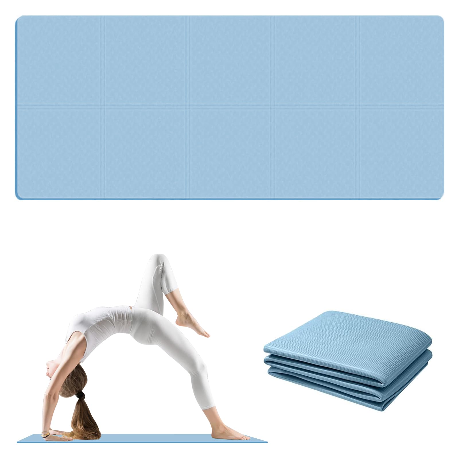 RICHDMI Gymnastics Mat, Yoga Mat, Non-Slip Yoga Mat, Sports Mat, Fitness Mat, Gymnastics Mat, Training Mat, Yoga Mat, 186 x 61 cm, Sports Mat, Training Mat, for Fitness, Pilates & Gymnastics (Blue)