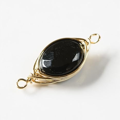 Amazon Co Jp 紗や工房 天然石チャーム ワイヤーラッピング チャーム ブラックオニキス 1個 1ヶ ワイヤーチャーム 繋ぎパーツ ２つ穴 円盤 天然石 アクセサリーパーツ パーツ Ap ホビー