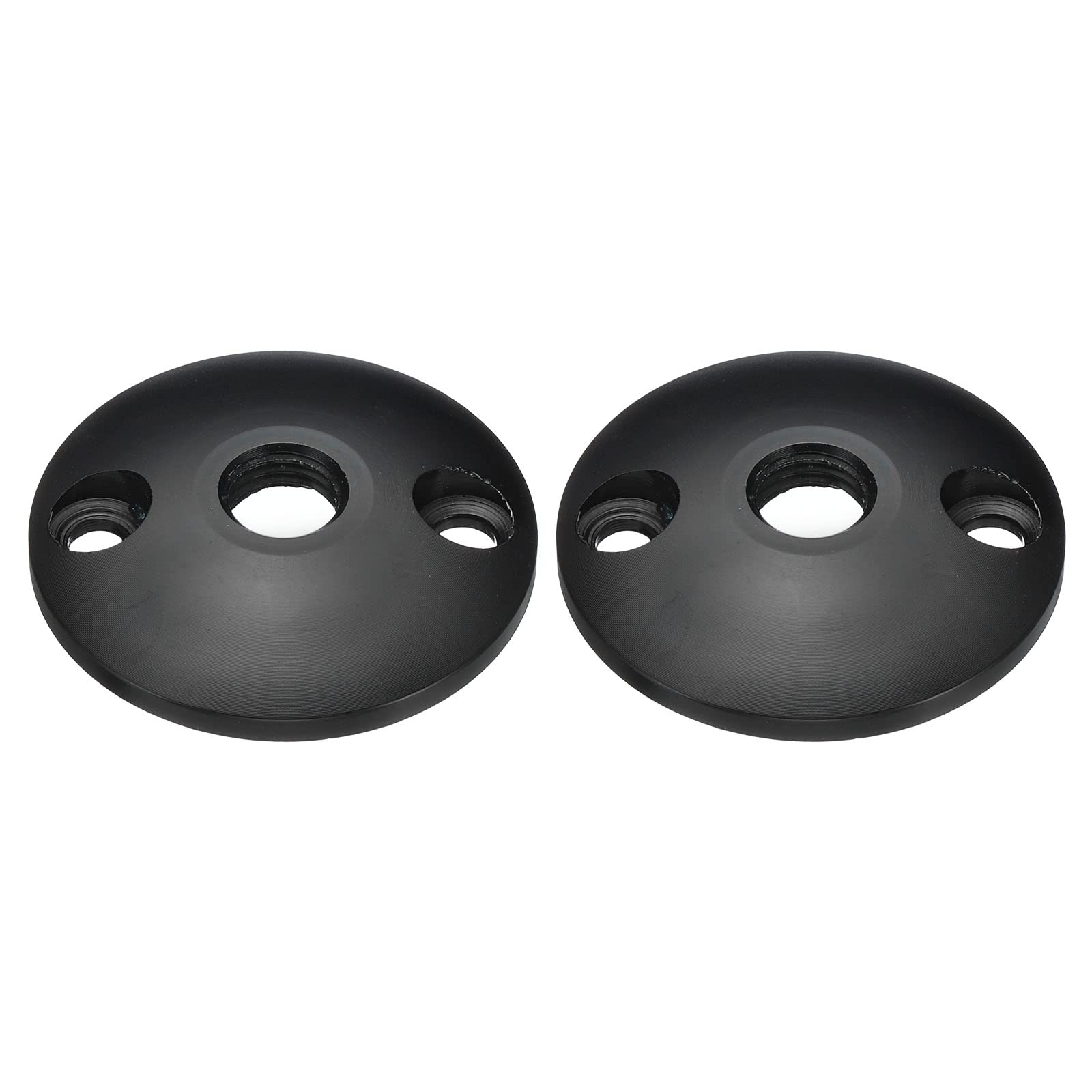 PATIKIL M8 Gooseneck Flange Mount, 2 Pack Female Thread Nut Screw Round Base Desk Table Mounting for Gooseneck Hose Adapter, Aluminum Black