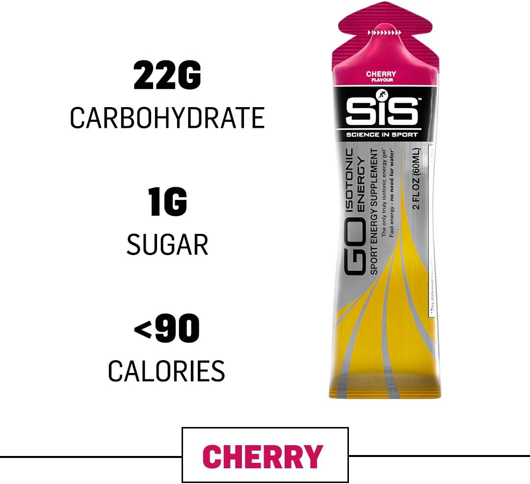 Science in Sport Energy Gel Pack, Cherry Flavor Sports Performance & Endurance Gels - 2 Oz - 30 Pack: Health & Personal Care