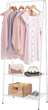 Youyijia Small Clothes Rail 60x36x151cm White Heavy Duty Metal Rack