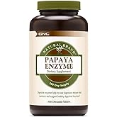 GNC Natural Brand Papaya Enzyme, 600 Chewable Tablets | Papain Enzyme from Papaya Eases Digestion, Releases Nutrients, and Supports Digestive Function, Made in the USA