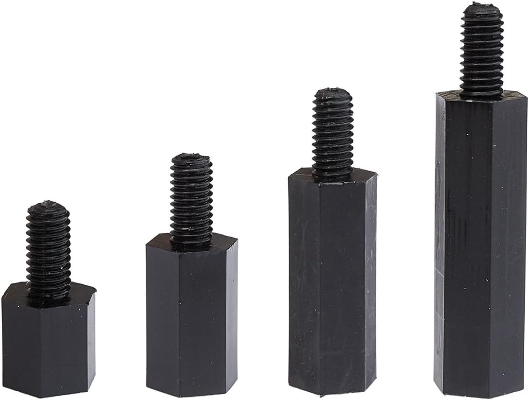Litorange 320PCS M2 Male Female Nylon Hex Spacer Standoff Screw Nut Assorted Assortment Kit (Black), Nylon M2 320 PCS - Image 5