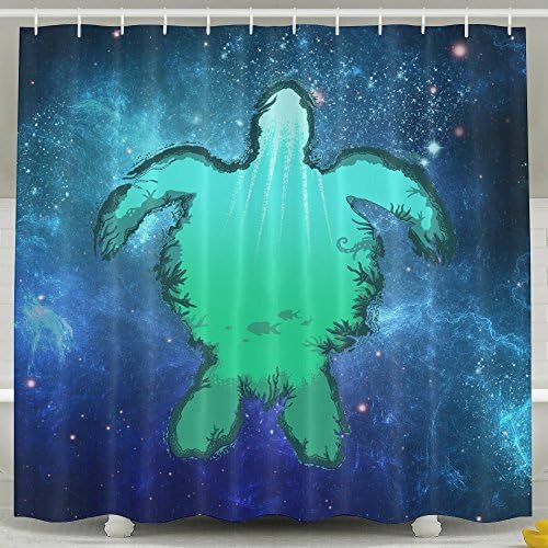 Sea Turtle Bath Shower Curtain Fabric Bathroom Curtain Set With Hooks