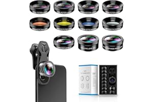 MIAO LAB 11 in 1 Phone Camera Lens Kit - Wide Angle Lens & Macro Lens+Fisheye Lens/ND32/kaleidoscope/CPL/Color Lens Compatibl