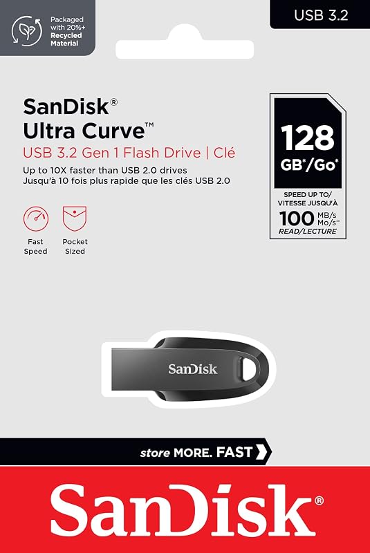 128BG Ultra Curve Unità flash USB 3.2 fino a 100 MB/s - Nero