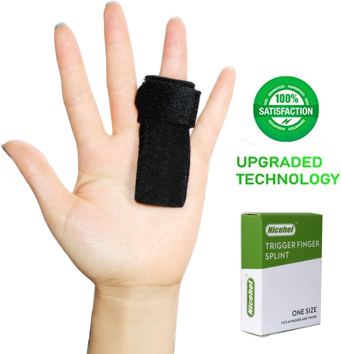 ใUpgradedใUniversal Trigger Finger Splint with Fastener - Half Finger Pain Relief for Straightening Curved, Bent, Locked and Stenosing Tenosynovitis Hands-Tendon Lock Release Stabilizer Support Brace