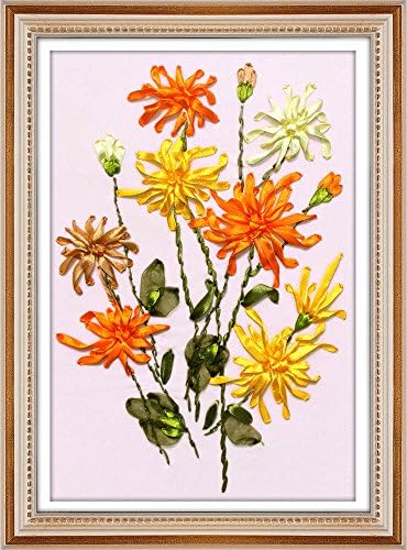 Wandafull Ribbon embroidery Kit Handmade Chrysanthemum(No frame)