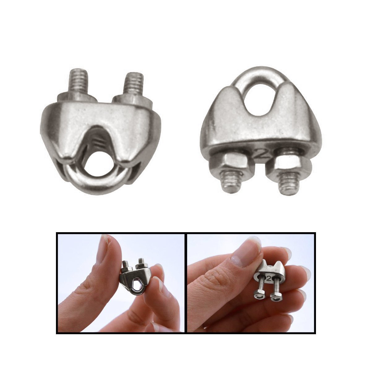 Wire Rope Clips GLE2016 Stainless Steel Cable Clamp Saddle Fastener