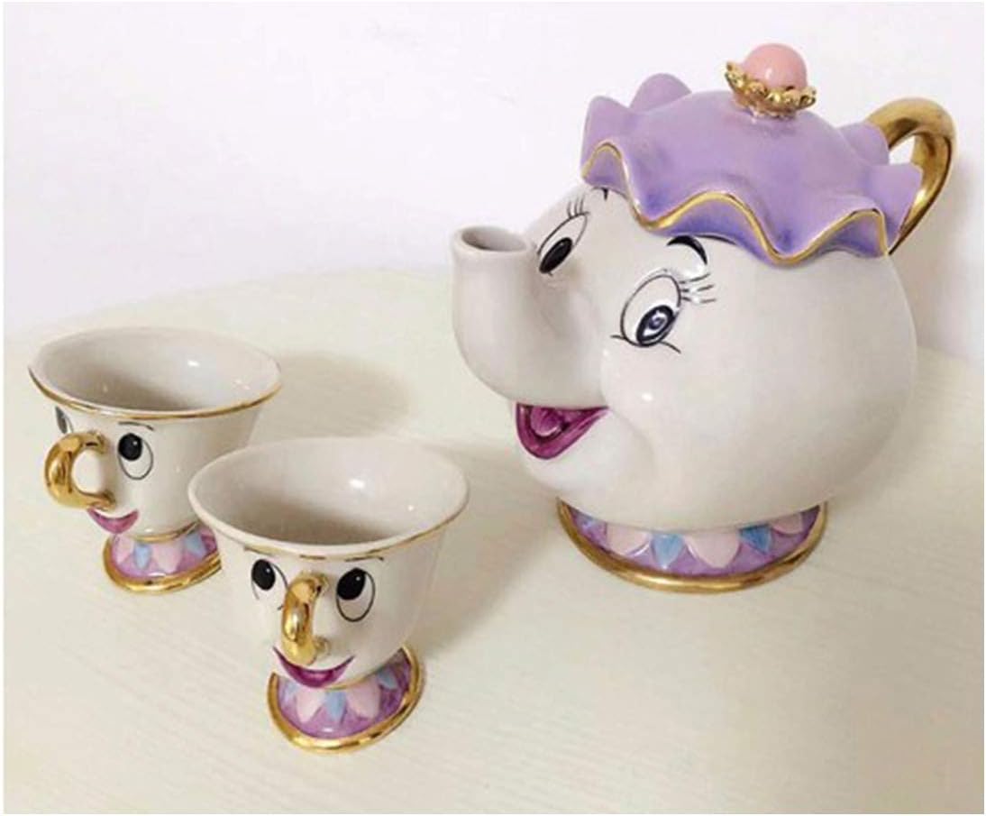 Ashland | Beauty and The Beast Teapot Mug, Mrs Potts Chip Tea Pot and Cup (Light Green) Set