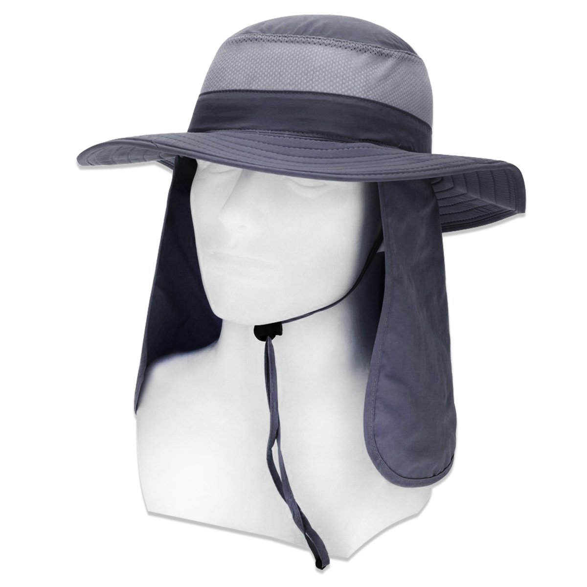 Fishing Cap Outdoor 360° Sun Protection Hat UV Protection Detachable Wide Brim With Neck Flap Unisex For Hiking Camping Climbing