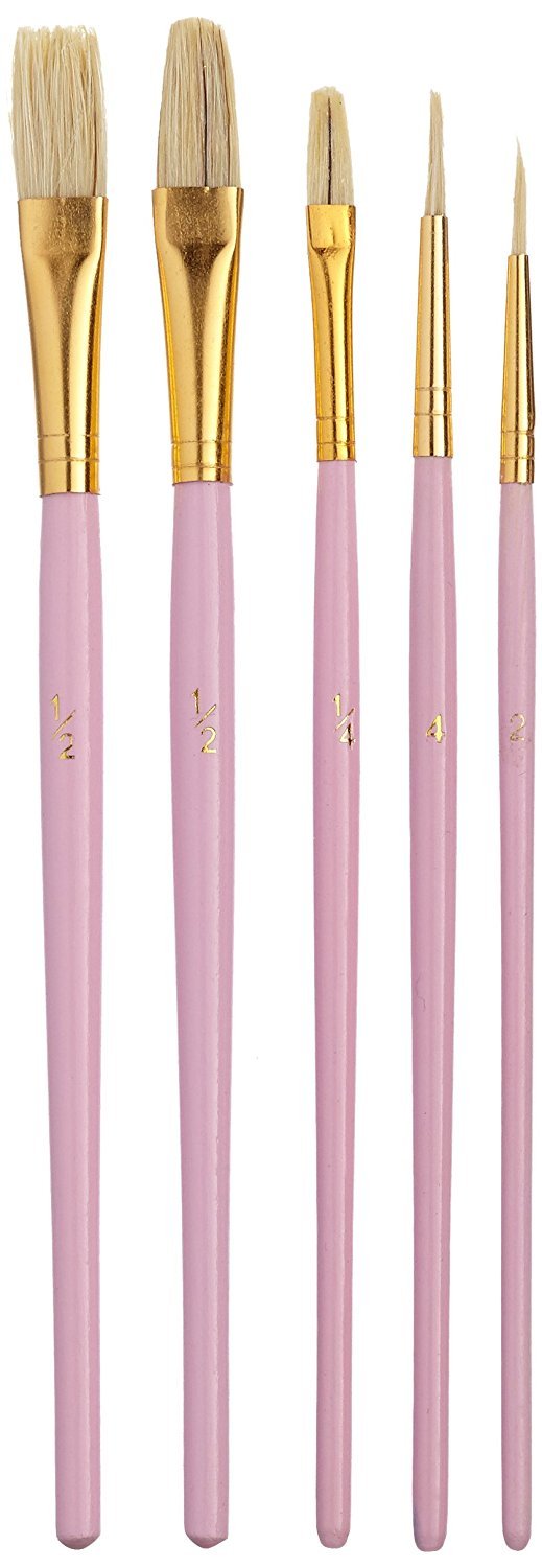 KitchenCraft Sweetly Does It Cake Decorating Brushes, Pink, Set of 5