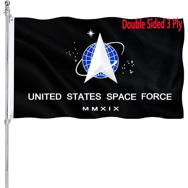 USSF United States Space Force USA Flag Embroidered Black Acrylic Cap - Adjustable