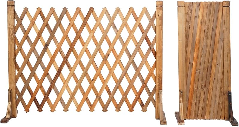 Tonchean 2Pack Expanding Trellis Fence Panels 80cm Height 34-160cm Length