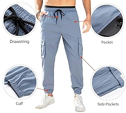 JMIERR Mens Casual Joggers Pants Stretch Elastic
