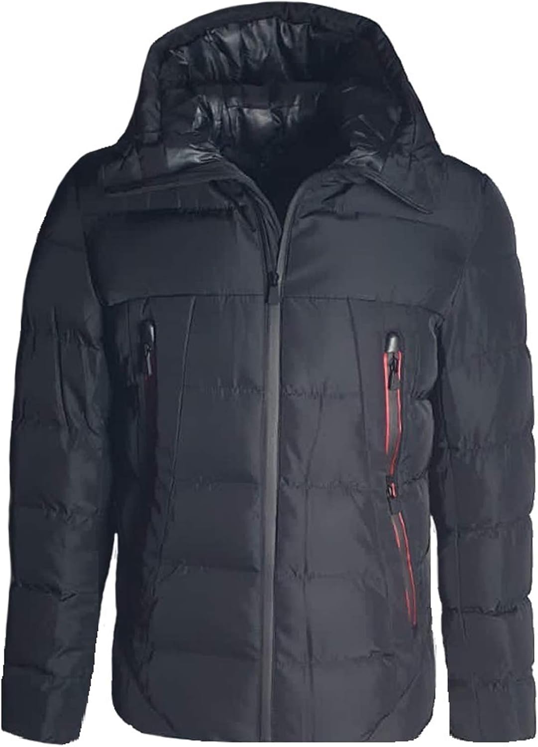 Men's Winter Padded Jacket Heavy Duty Detachable Hood Bomber Zipper