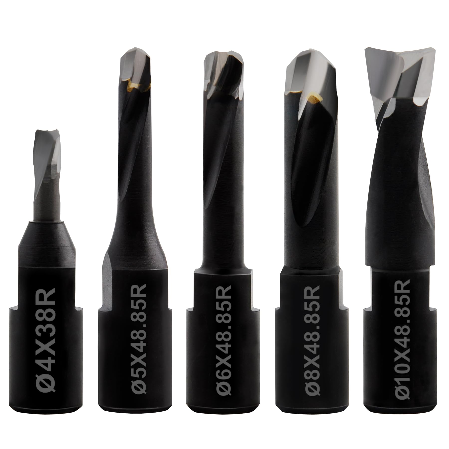 Hopson Tools Domino Cutter Solid Carbide Bit for Domino Jointing Machines Solid Carbide Cutter Set Includes 5 Bits with Diameters of 4mm,5mm,6mm,8mm and 10mm, 5Pcs